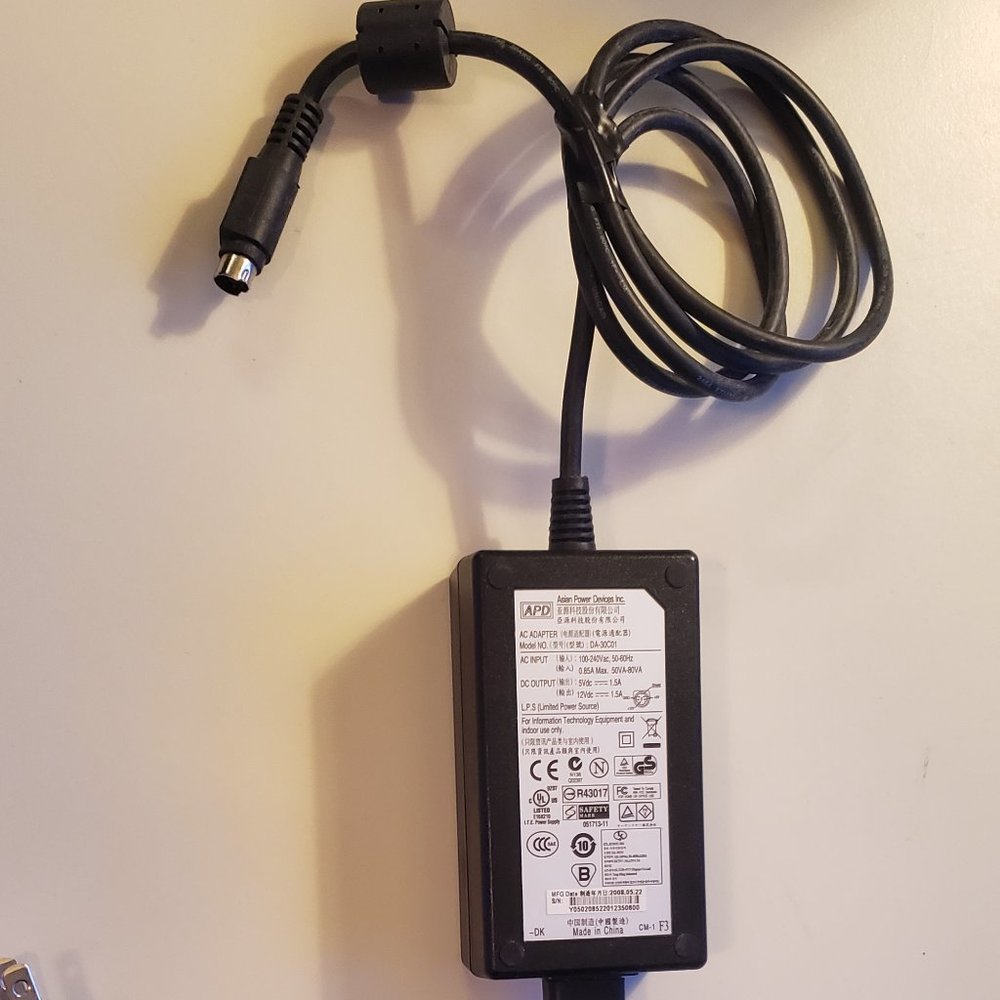 5 Mini pin APD A\C power adapter 5v dc - 1.5A or 12V dc - 1.5A